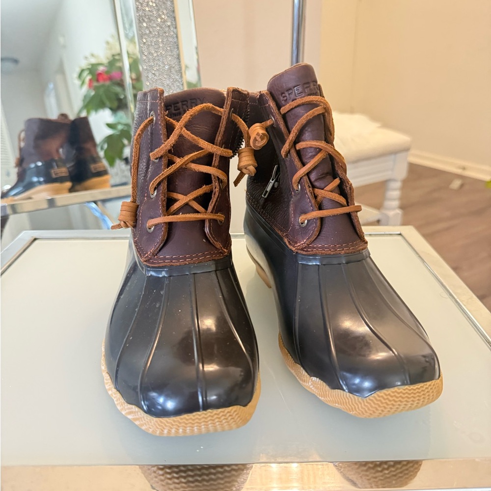 Sperry Dark Brown and Black Duck Boots